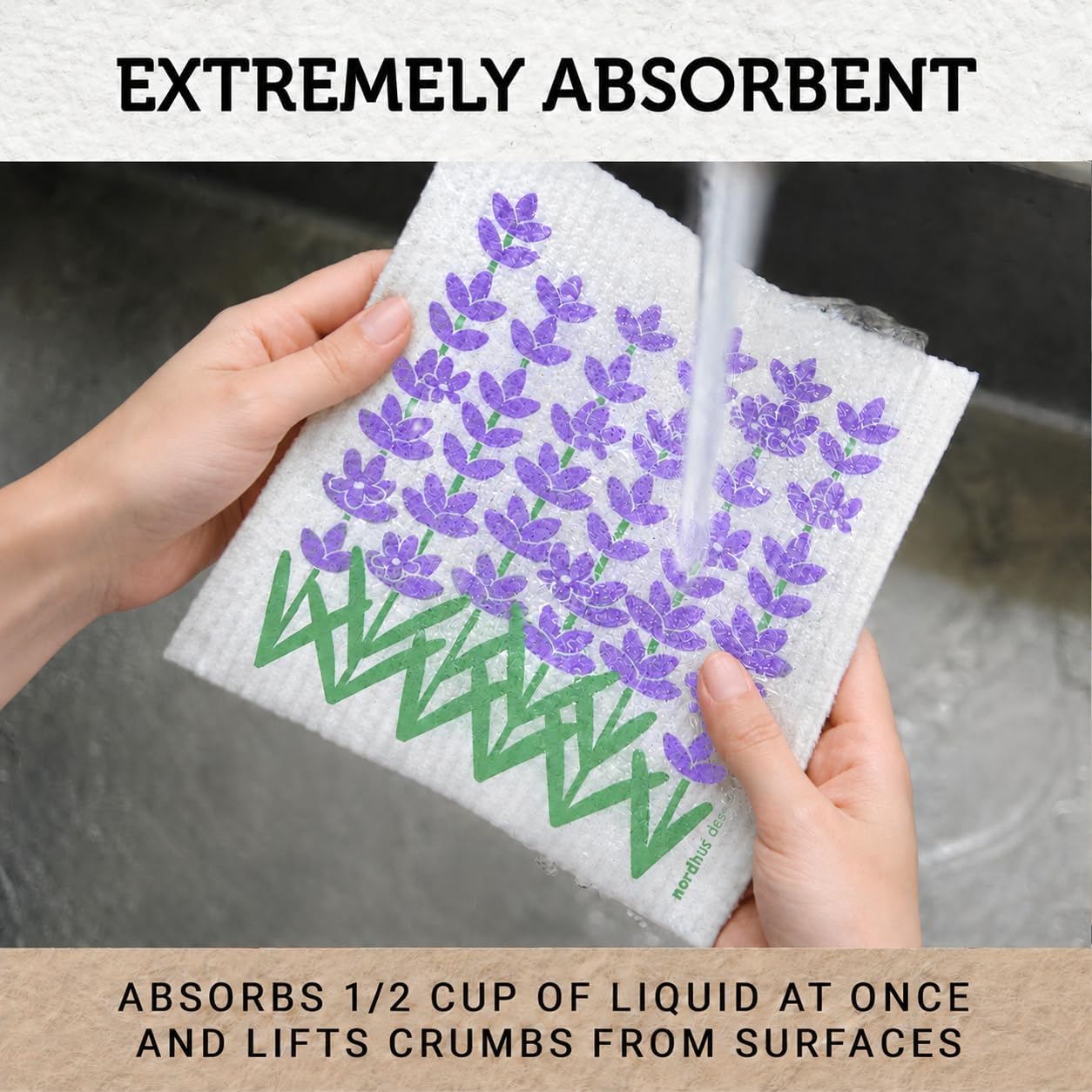 Nordhus Design Swedish Dishcloths, Reusable Cleaning Cloths for Kitchen
