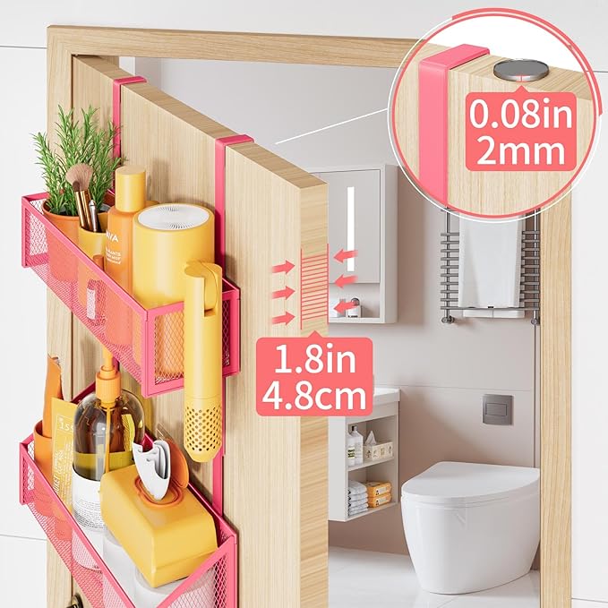 Over The Door Hooks Organizer, Coat Rack Over The Door Storage Hanger Towel Rack - Image 7