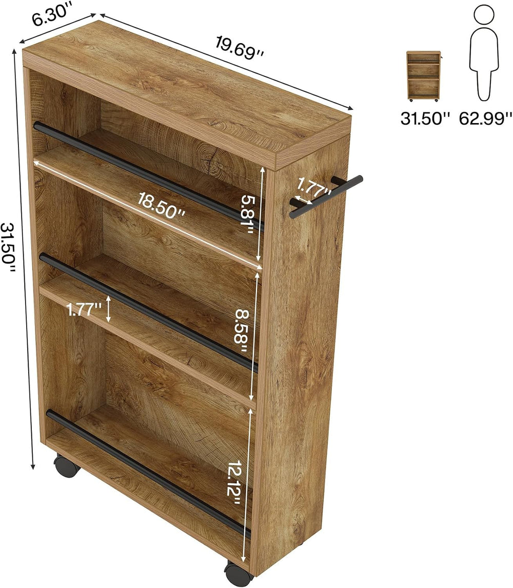 Tribesigns Slim Storage Cart, Rolling Narrow Kitchen Cart on Wheels for Small...