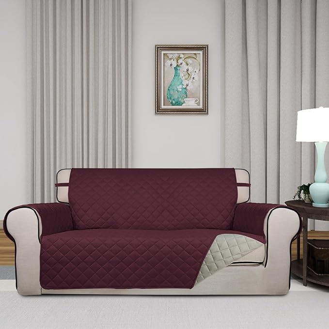 PureFit Reversible Quilted Sofa Cover, Water Resistant Slipcover Furniture - Image 2