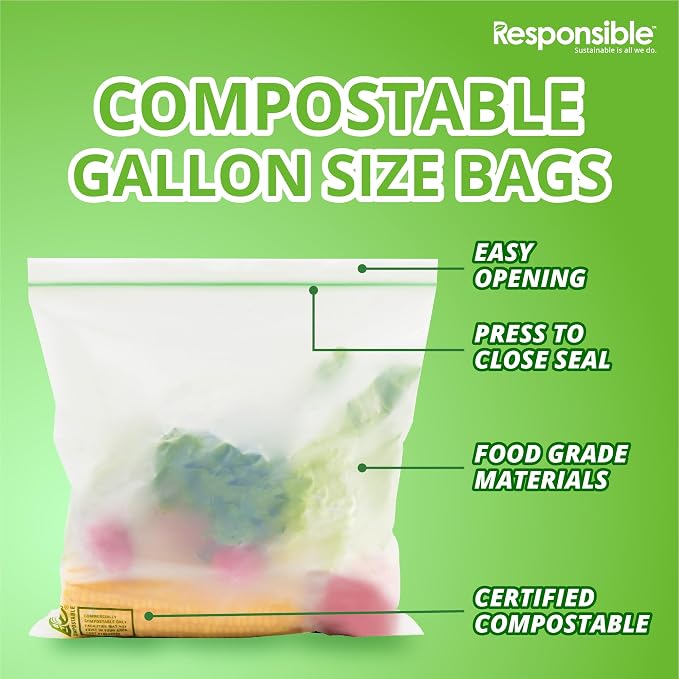 Responsible Products Certified Compostable SNACK Resealable Zip Bag, Extra - Image 3