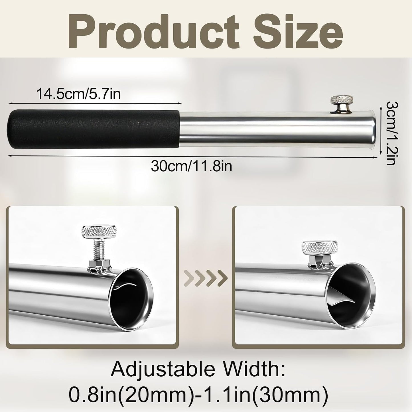 1Pcs Metal Recliner Handle Extender, Anti-Slip Foam Grip with Twist Locking Clamp, Universal Recliner Replacement Parts for Most Manual Recliners, Sofa Lounge Chairs(Black)