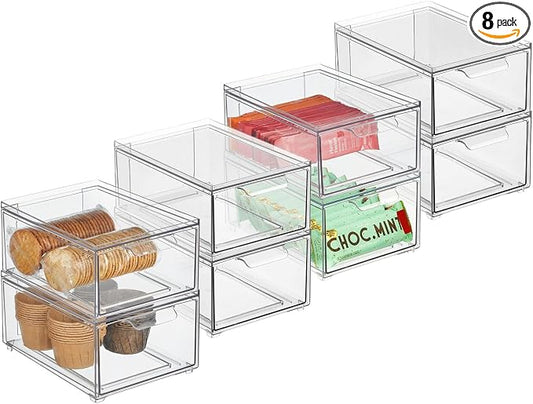 Clarity Pantry Stacking Drawer 8 x 6 x 4 M8 by mDesign