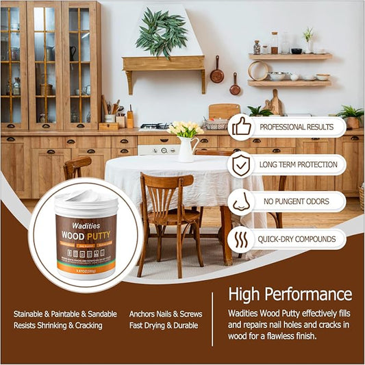 White Wood Filler, Paintable Stainable Wood Repair Putty, 9.87 Ounce Wood - Image 2