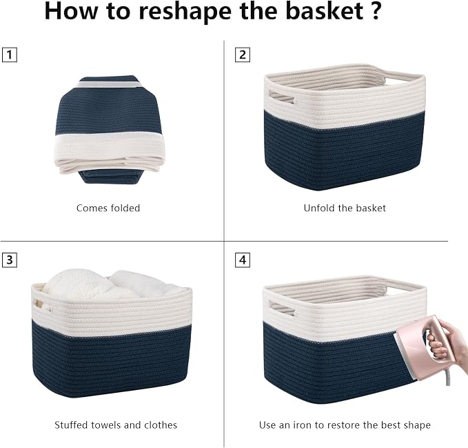 OIAHOMY 4 Pack Storage Baskets for Organizing, Basket for Shelves - Image 7