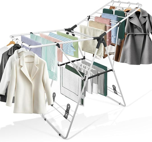 Clothes Drying Rack Foldable, Metal Laundry Drying Rack, by KeingGcopr