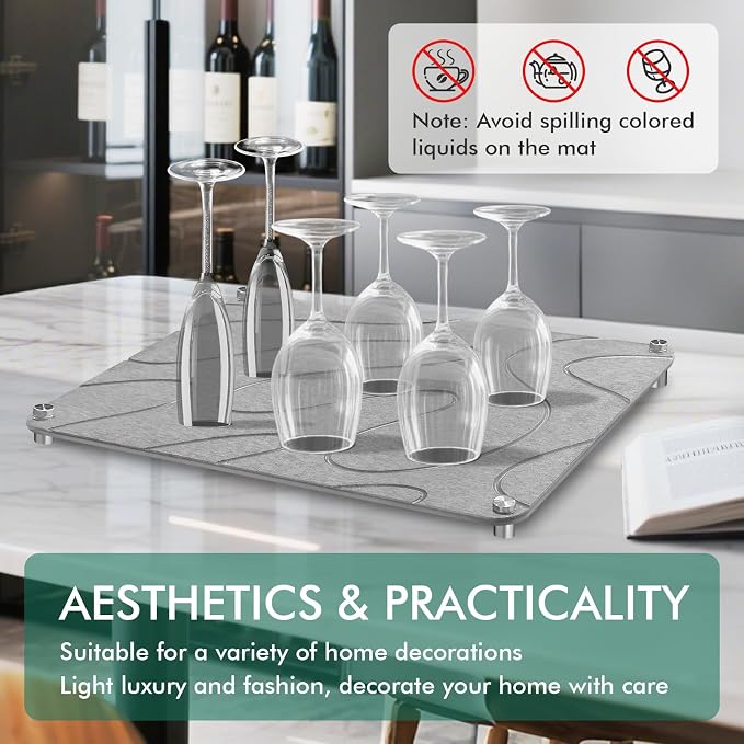 Stone Drying Mat For Kitchen Counter Superb Absorbent Diatomaceous Earth Mats - Image 5