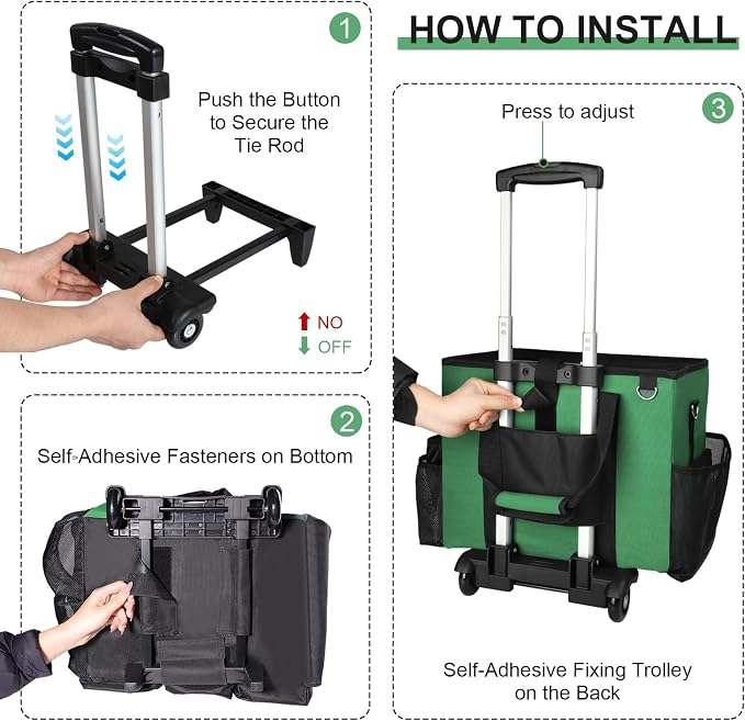 Large Rolling Cleaning Caddy Bag - Image 3