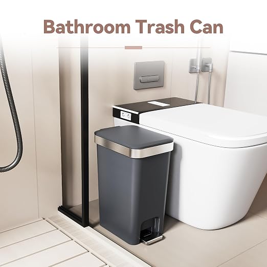 Small Bathroom Trash Can with Lid Soft Close, 10 Liter/2.6 Gallon Slim Garbage - Image 7