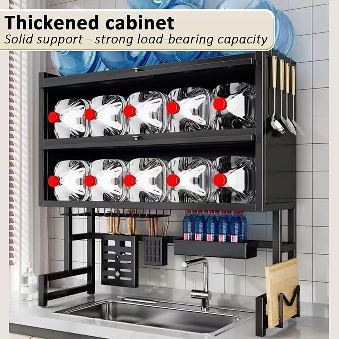 Dish Drying Rack 4 Tiers with Cover, Keep Kitchen Sink Shlef Organized - Image 5