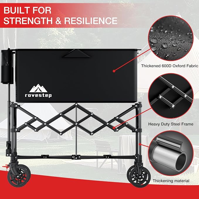 Collapsible Wagon Cart Heavy Duty Utility Carts - Image 6