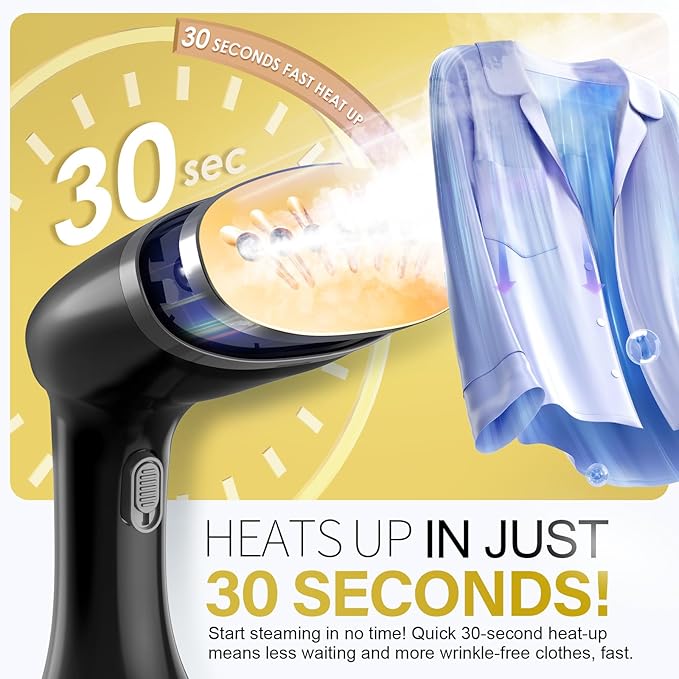 Steamer for Clothes, 1800W Fast Heat-up Clothes Steamer Handheld Garment Steamer - Image 2