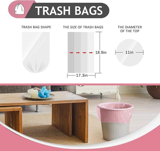 Teivio 2 Gallon 120 Counts Strong Trash Bags Garbage Bags, Bathroom Trash Can - Image 2
