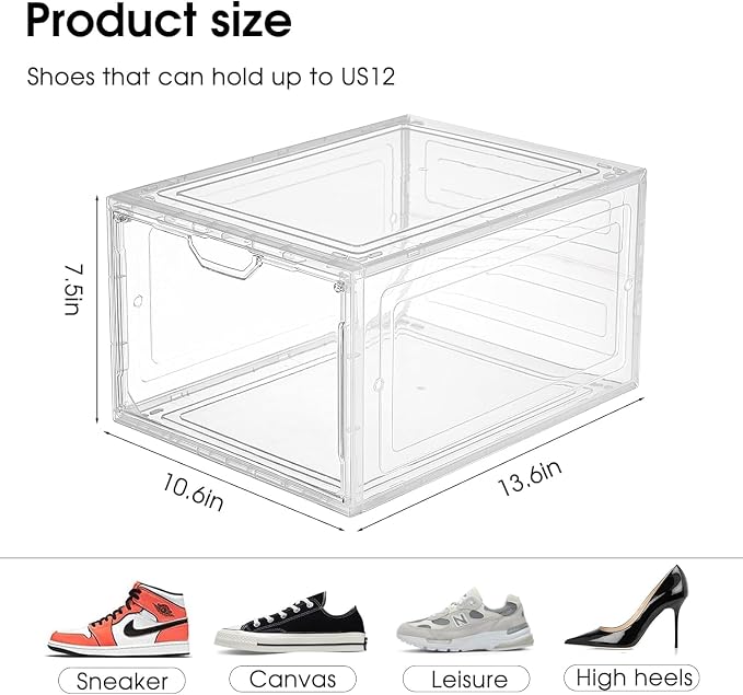 9 Pack Thicken Shoe Organizer Stackable, Upgraded Sturdy Shoe Storage Box - Image 5