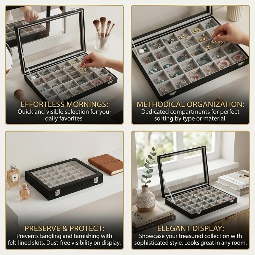 Stratalife Jewelry Organizer Earring Holder Jewelry Tray Earring Storage Orga...