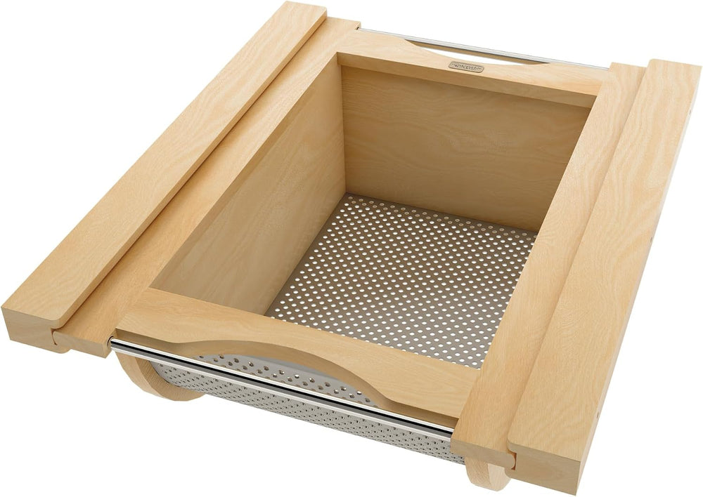 REV-A-SHELF Natural Maple/Stainless-Steel Produce Basket for 18” Base Cabinets