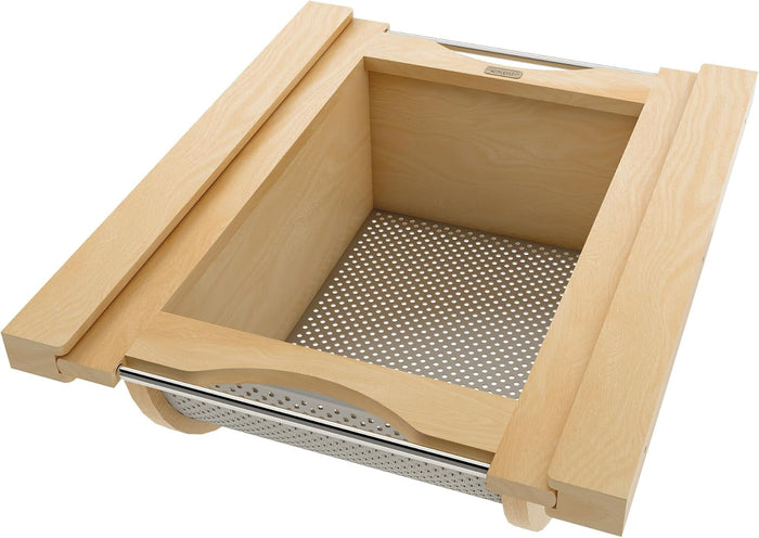 REV-A-SHELF Natural Maple/Stainless-Steel Produce Basket for 18” Base Cabinets