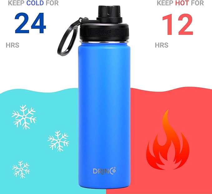 DRINCO Stainless Steel Water Bottle Spout Lid Vacuum Insulated Double Wall - Image 4