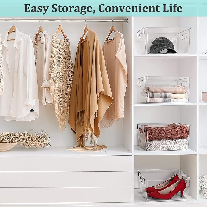Fridge Clear Plastic Storage Bins, 4 Pack Pantry Organizers & Storage Containers - Image 4