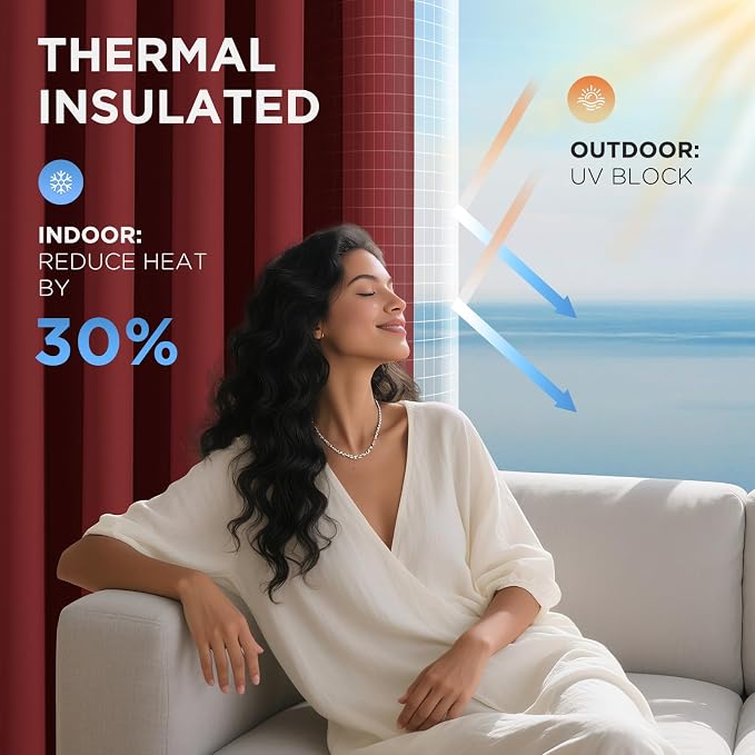 Joydeco Blackout Door Curtain for Doorway Privacy 78 Inches Long, Grommet - Image 5