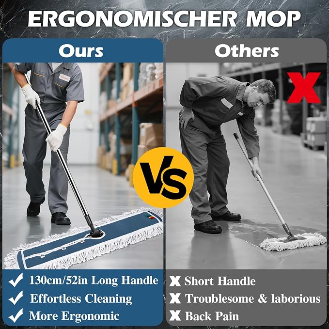 42" Commercial Mop, MASTERTOP Heavy Duty Dust Floor Mop - Image 3