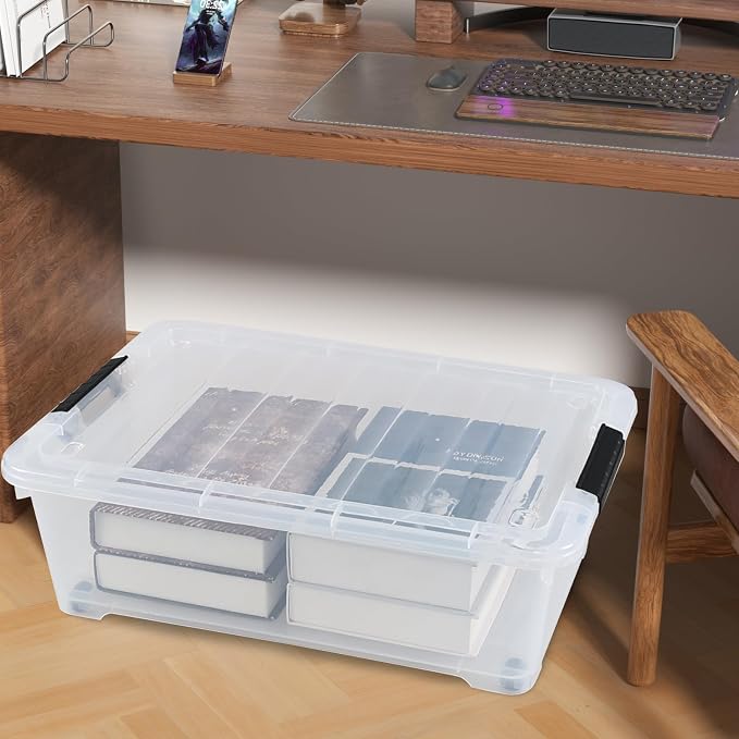 4 Packs 20 Quart Plastic Under Bed Storage Container - Image 5