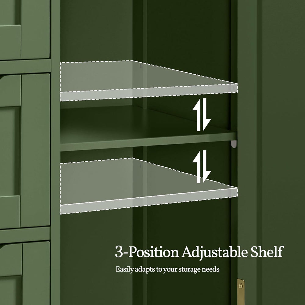 Yaheetech Small Freestanding Bathroom Storage Cabinet with 3 Drawers, Green