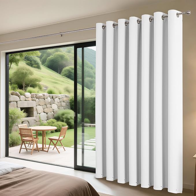 Joydeco Blackout Patio Sliding Door Curtains 84 Inches Long, Grommet Privacy - Image 3