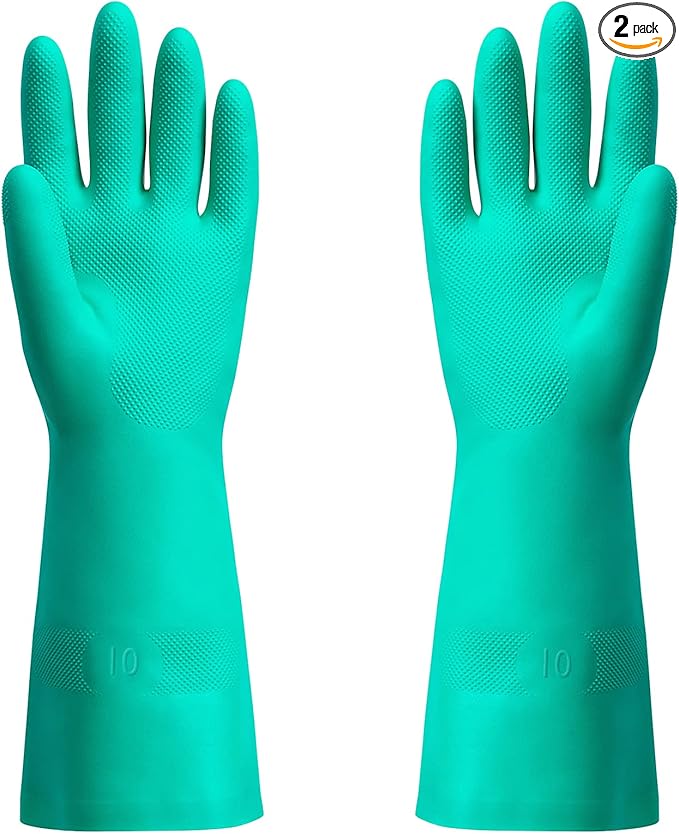ThxToms Chemical Resistant Nitrile Gloves, Resist Household Acid, Solvent and by ThxToms