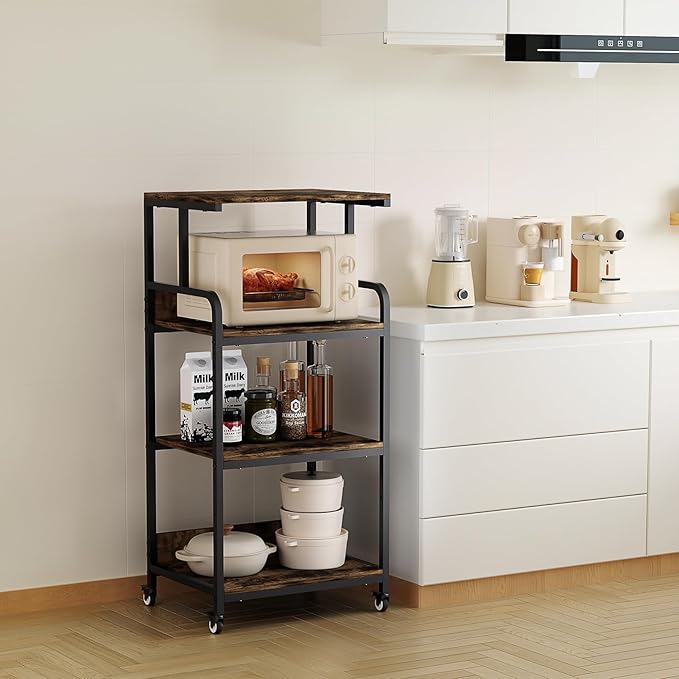 4 Tier Printer Stand with Storage Shelf, Large Tall Printer Table - Image 6