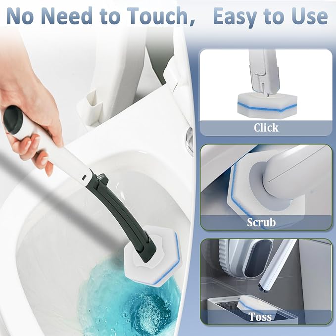 Disposable Toilet Bowl Wand Refills, Wand Replacement Head - Image 4