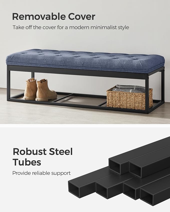 SONGMICS Storage Ottoman Bench, Foot Rest - Image 4