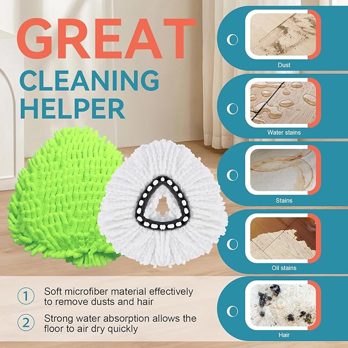 7 Pack Mop Replacement Heads for O-Ceda Mop Replace Head EasyWring Spin Mop - Image 4