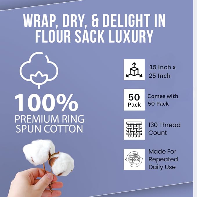 WHITEWRAP Flour Sack Towels| TeaTowel - Image 6