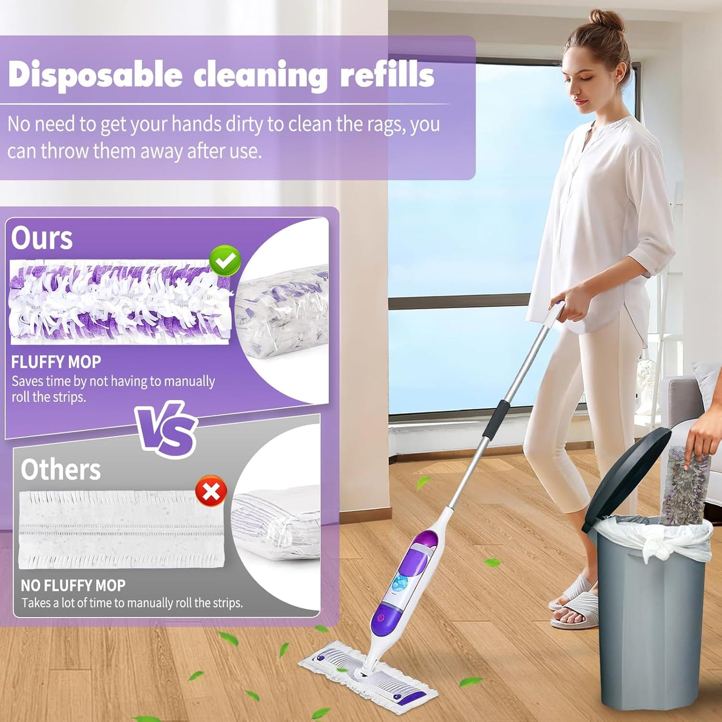 20 Pack Disposable Power Mop Pads for Swiffer Power Mop Pads,Compatible with Swiffer Power Mop Refills,Thickened Multi-Surface Replacement for Swiffer Wet Pads Refill on All Finished Floors