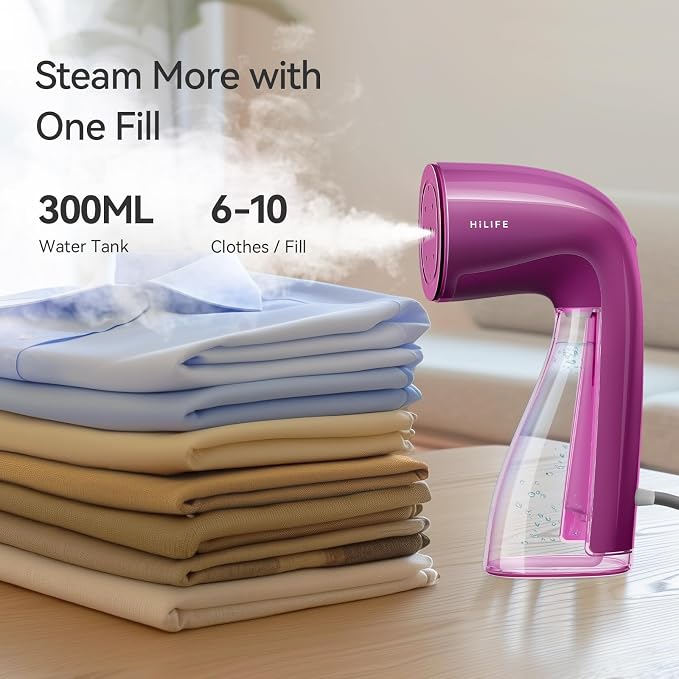 HiLIFE Steamer for Clothes, 1100W Clothes Steamer, Fast Wrinkle Removal - Image 3