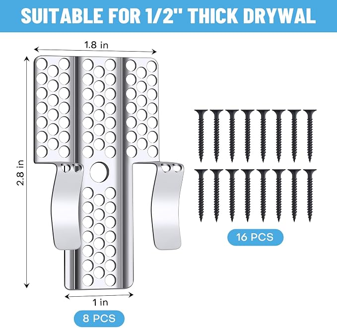 Drywall Repair Clips, 20 Pack Stainless Steel Wall Patch Kit - Image 2