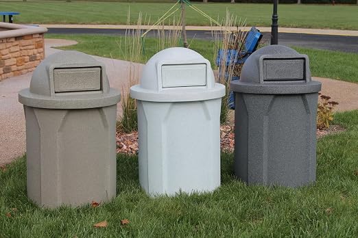 42 Gallon Circle 100% Recycled Plastic Heavy Duty Indoor or Outdoor Commercial - Image 3
