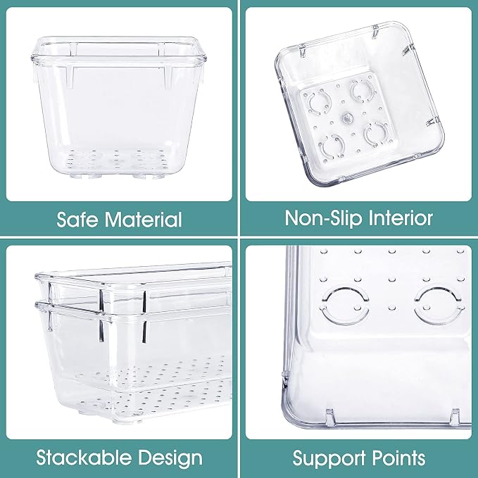 WOWBOX 25 PCS Clear Plastic Drawer Organizer Set, 4 Sizes Desk Drawer Divider - Image 3