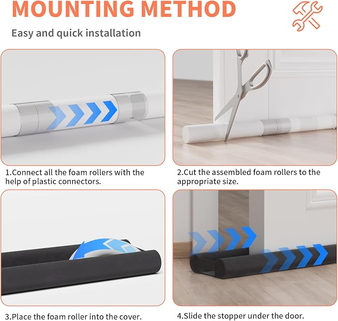 Door Draft Stopper for Bottom of Door, Under Door Gap Filler/Seal for Big Gap - Image 7