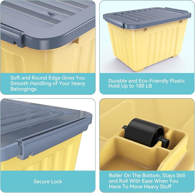Nazhura Plastic Storage Bin, Stackable and Nestable Storage Boxes