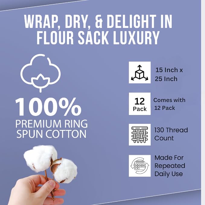 WHITEWRAP Flour Sack Towels| Tea Towel - Image 6