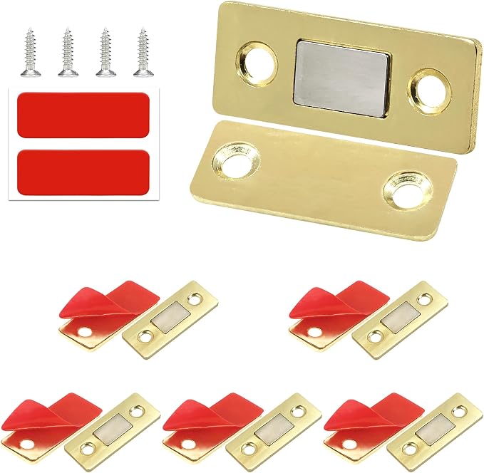 Cabinet Magnetic Catch, 6 Pack Gold Ultra Thin Magnetic Cabinet Door Catch by Redunest