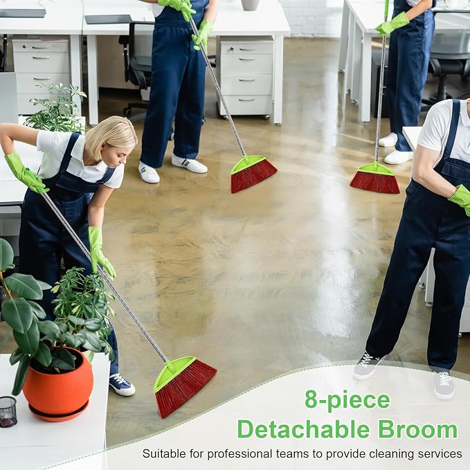 Lasnten 8 Pack Heavy Duty Broom Commercial Set - Image 6
