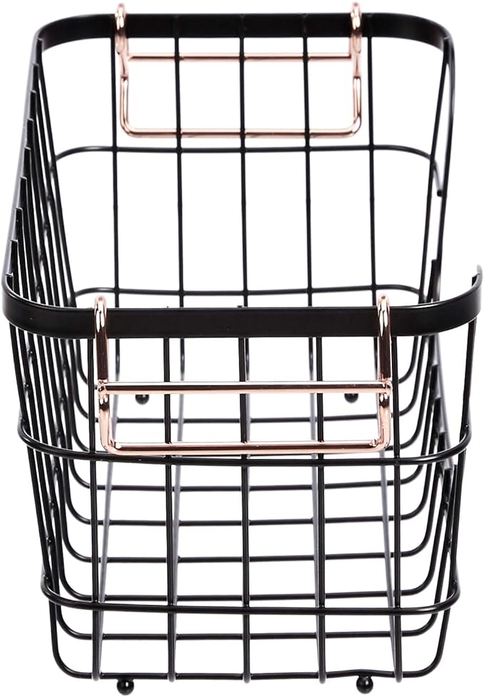 Amazon Basics Stackable Metal Wire Rectangular Storage Basket Set - Image 4
