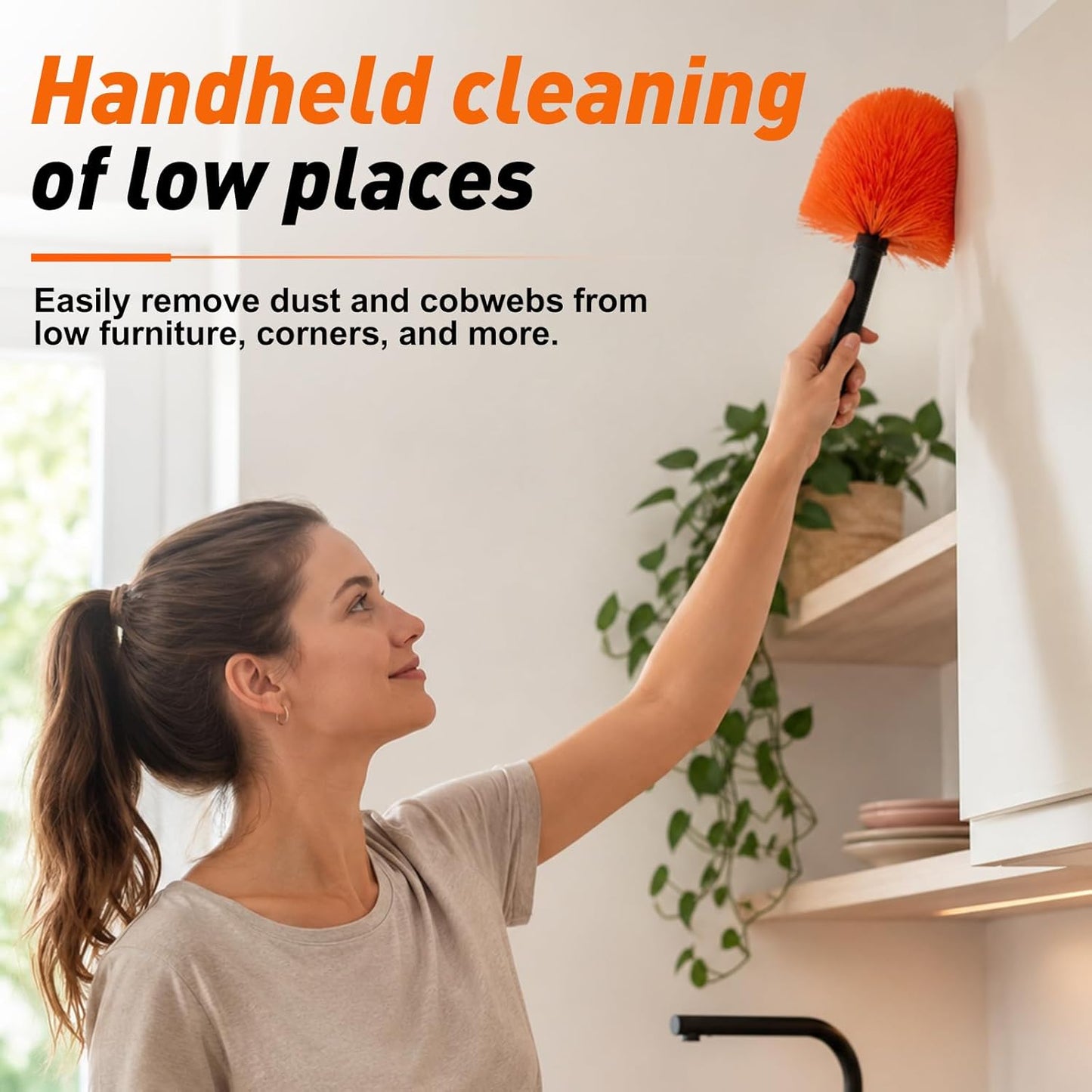 LAANPOLE Cobweb Duster, Spider Web Brush for Cleaning, Professional Ceiling and Corner Dusters for Outdoor Indoor Use