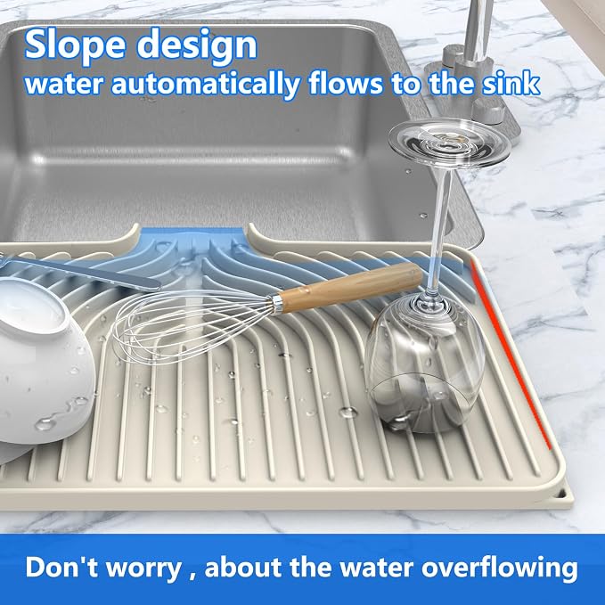 Dish Drying Matt for Kitchen Counter, Kitchen Dry Mats for Dishes Drying Pad - Image 4