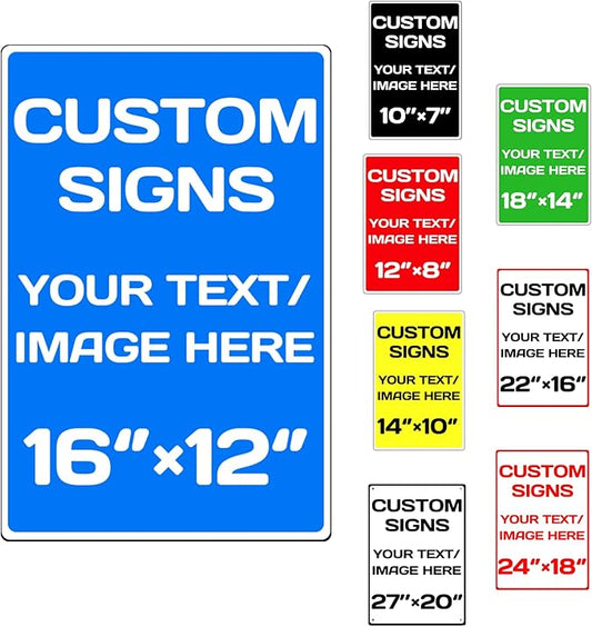 custom parking sign, Aluminum Weatherproof Metal Sign Multiple Sizes Custom by Repaly