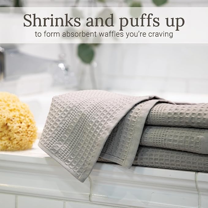 GILDEN TREE Waffle Towel Set Quick Dry Thin | 2 Bath Towels | 2 Hand Towels | 2 - Image 3