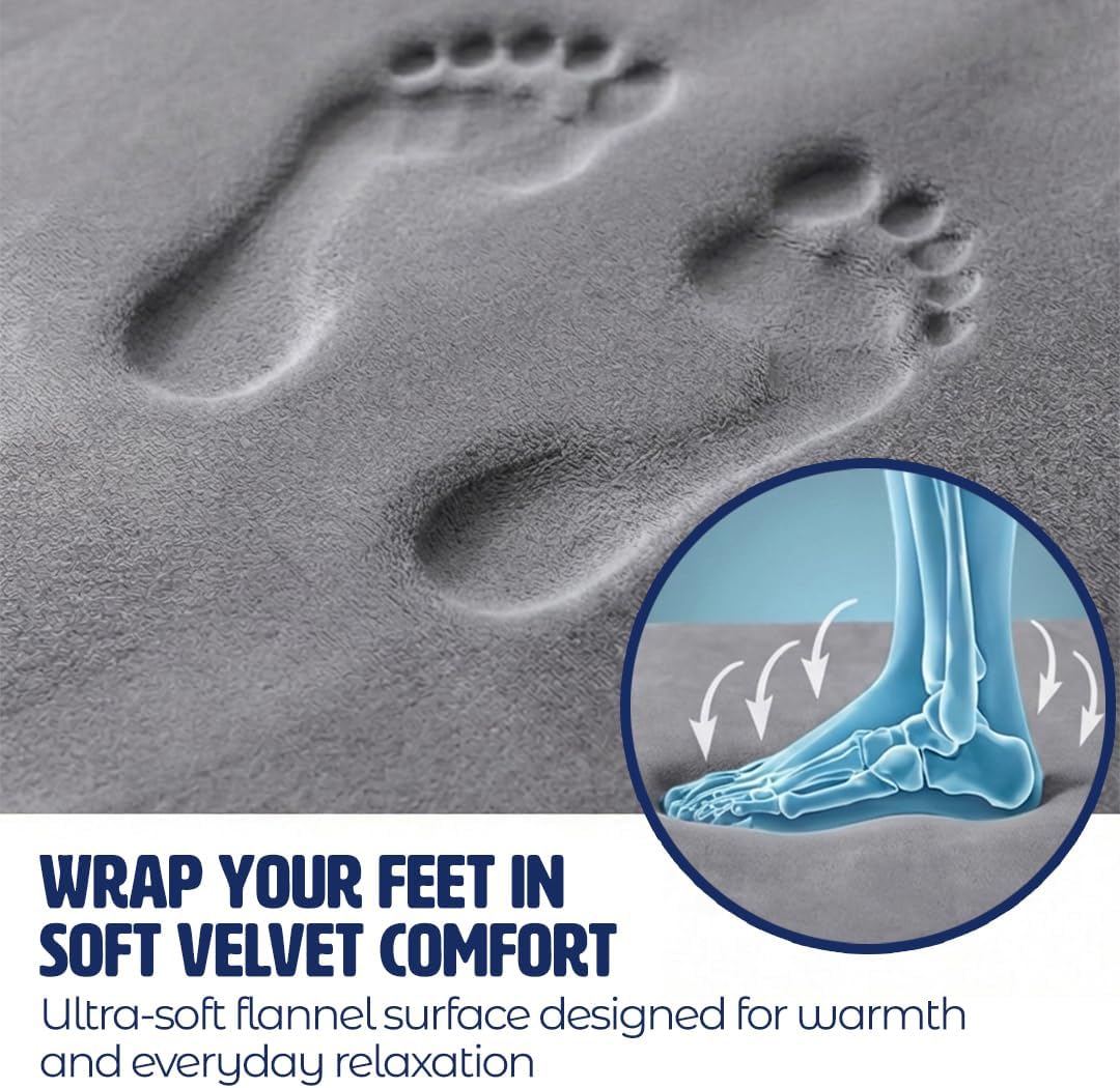 Muddy Mat® Memory Foam Bath Mat – Velvet Soft Non Slip Bathroom Rugs, Thick Absorbent Bath Rugs, Washable Bath Mat for Bathroom Floor and Shower, Grey 2ft x 3ft